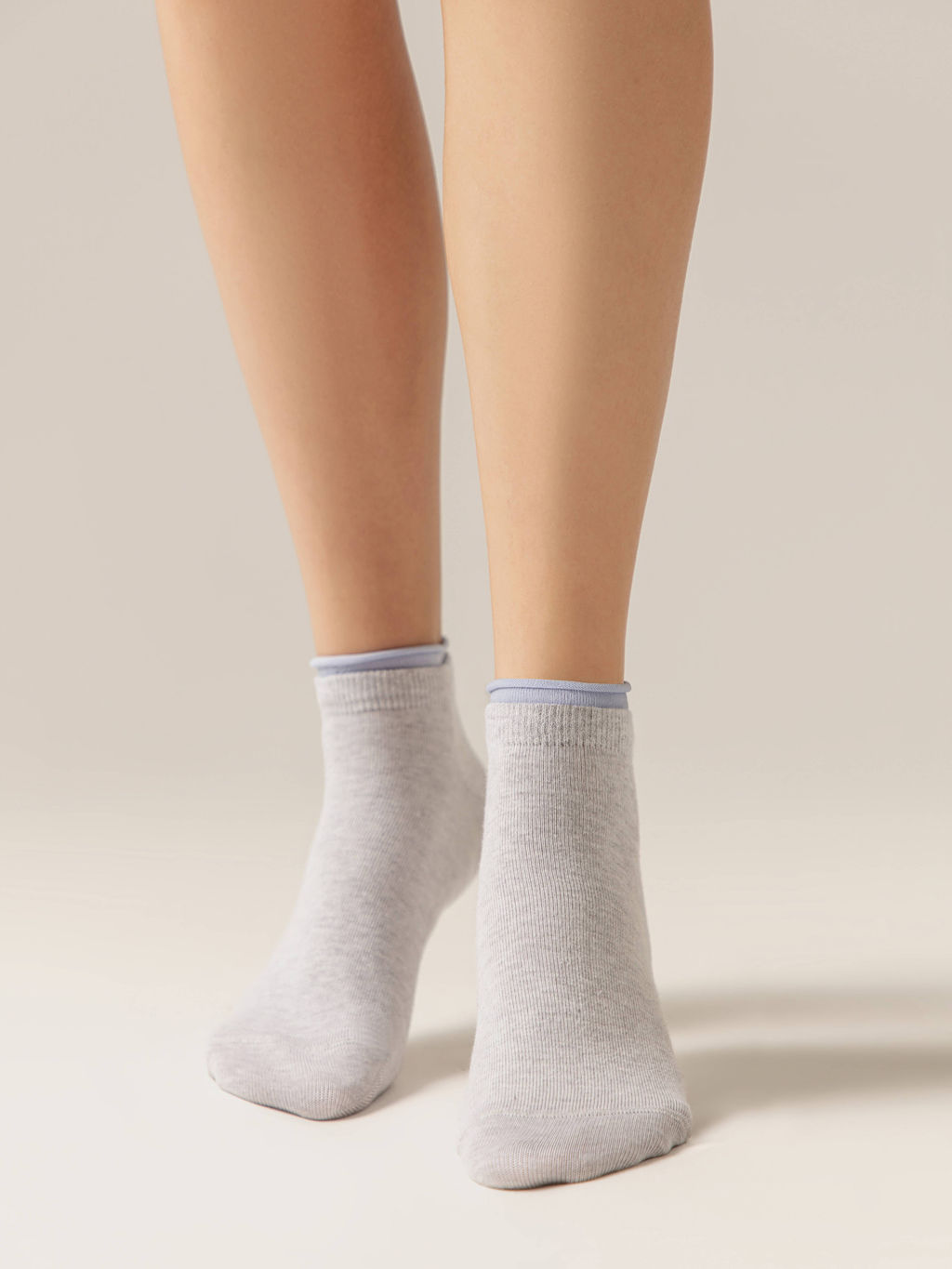 Цена за 2 пары Носки короткие Conte Elegant, светло-серый-голубой  фото 3