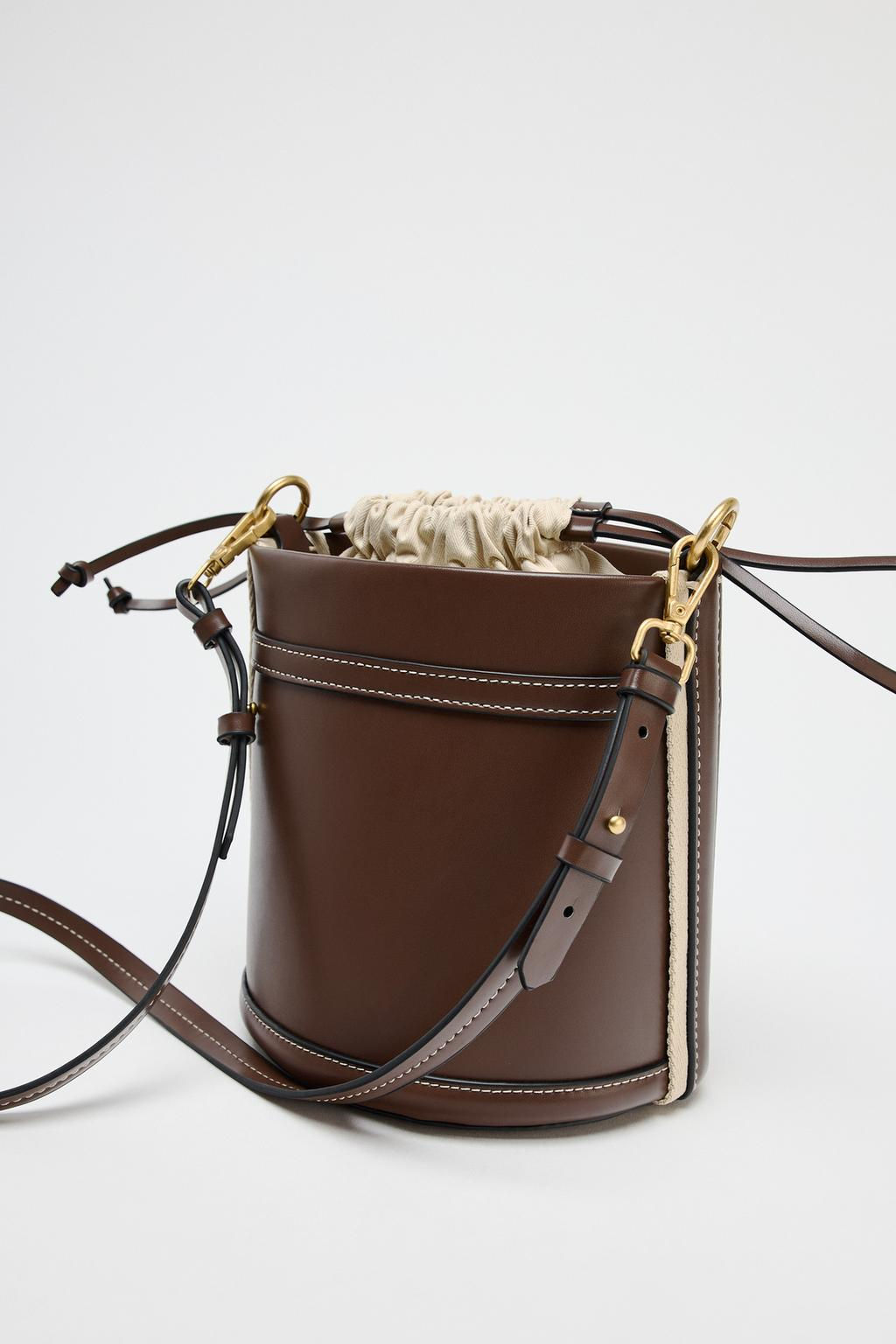 DOUBLE HANDLE BUCKET BAG - Zara фото 4