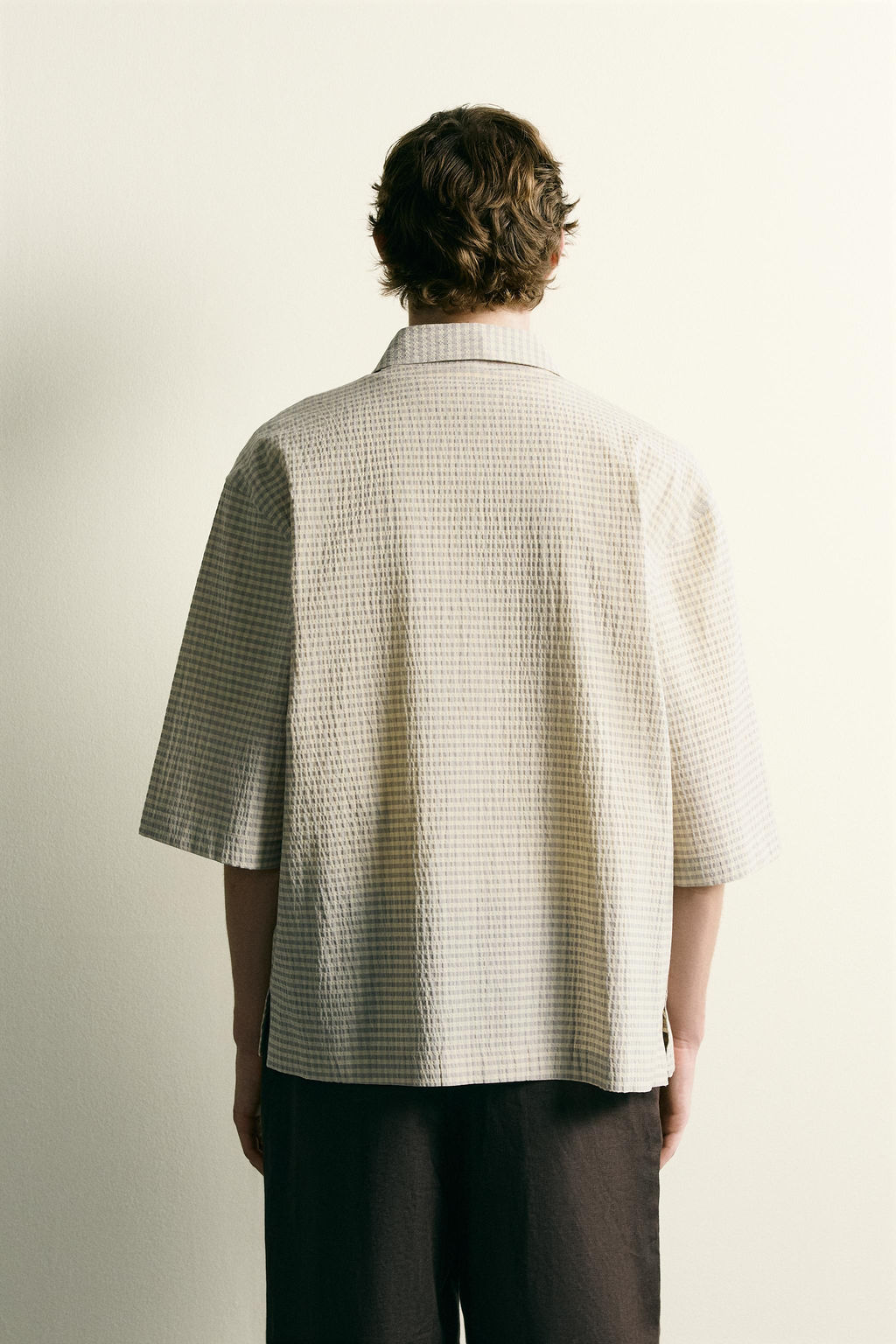 CAMISA CUADROS RELIEVE / Beige - Zara фото 3