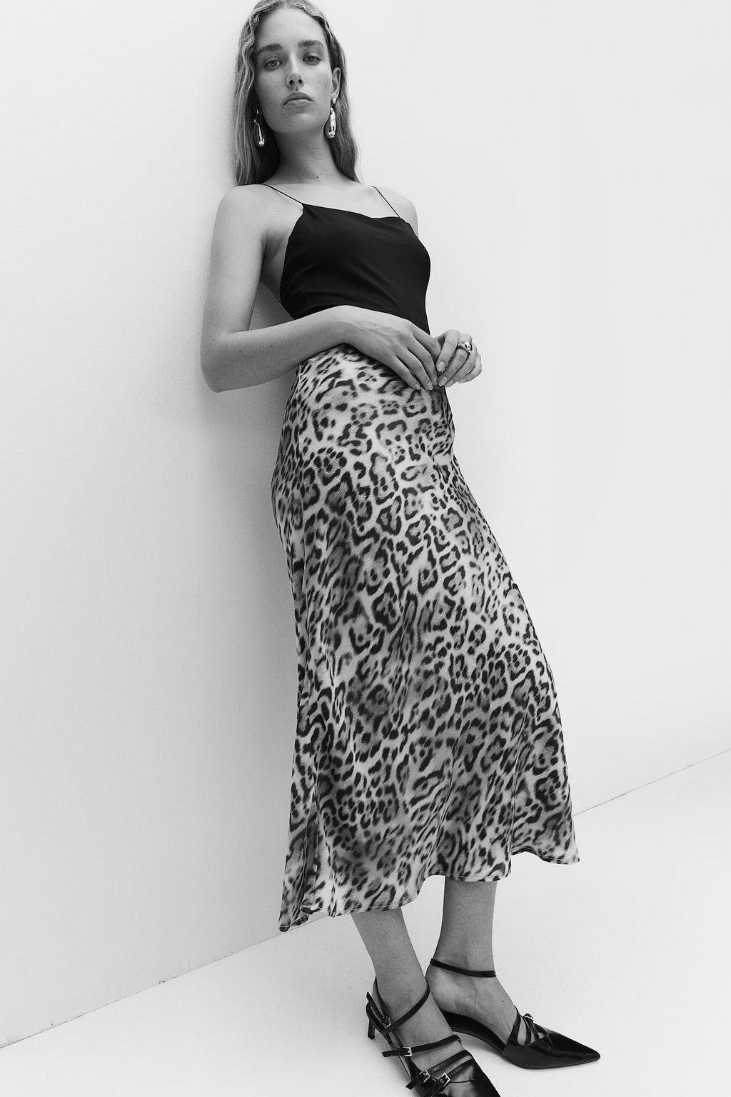 Maxifalda en saten arrugado - H&m фото 5