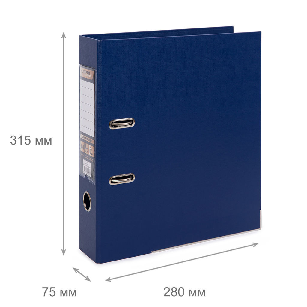Expert Complete Регистратор PVC, 2-х стороннее покрытие, мет.уг. 75 мм 50 шт. Premier A4 арочный механ. (разб.) лён синий ЕС100162002