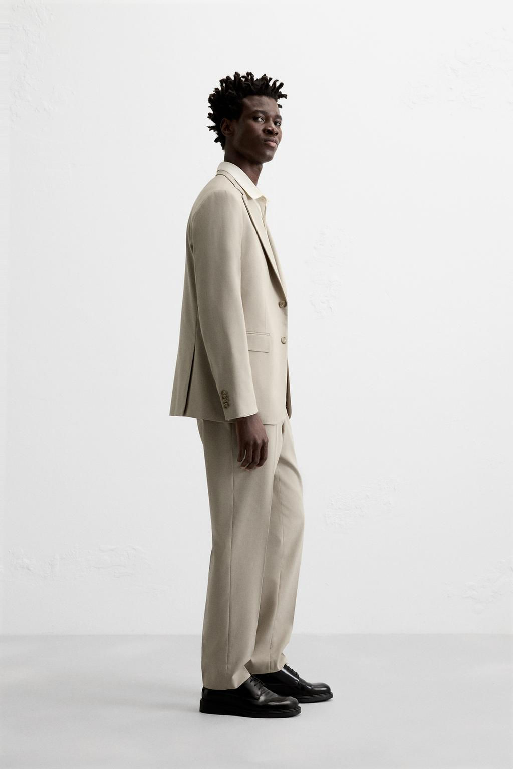 TEXTURED SUIT TROUSERS - Zara фото 4