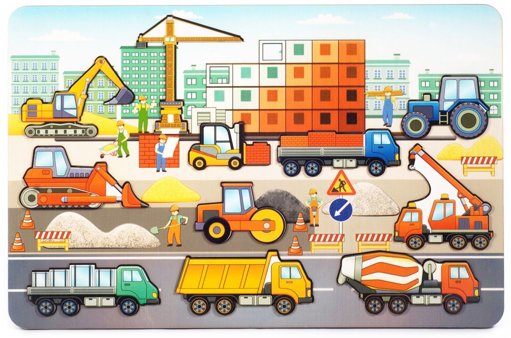 Рамка-вкладыш "Стройплощадка" 11 дет. арт.8026 (дерево, 37хз24,5) /35