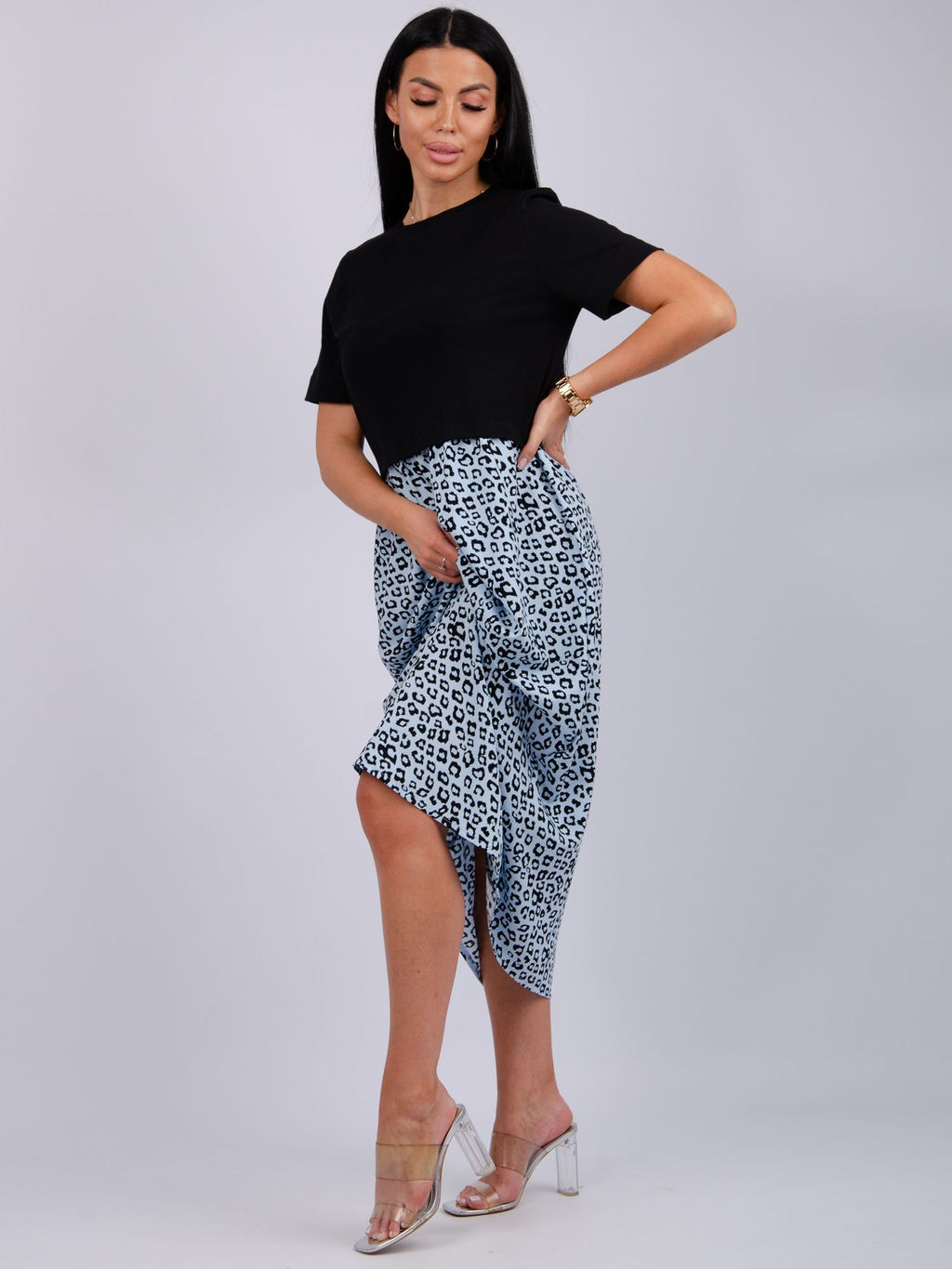 Платье Виттория, вискоза/кулирка До 60 размера - Малина фото 6