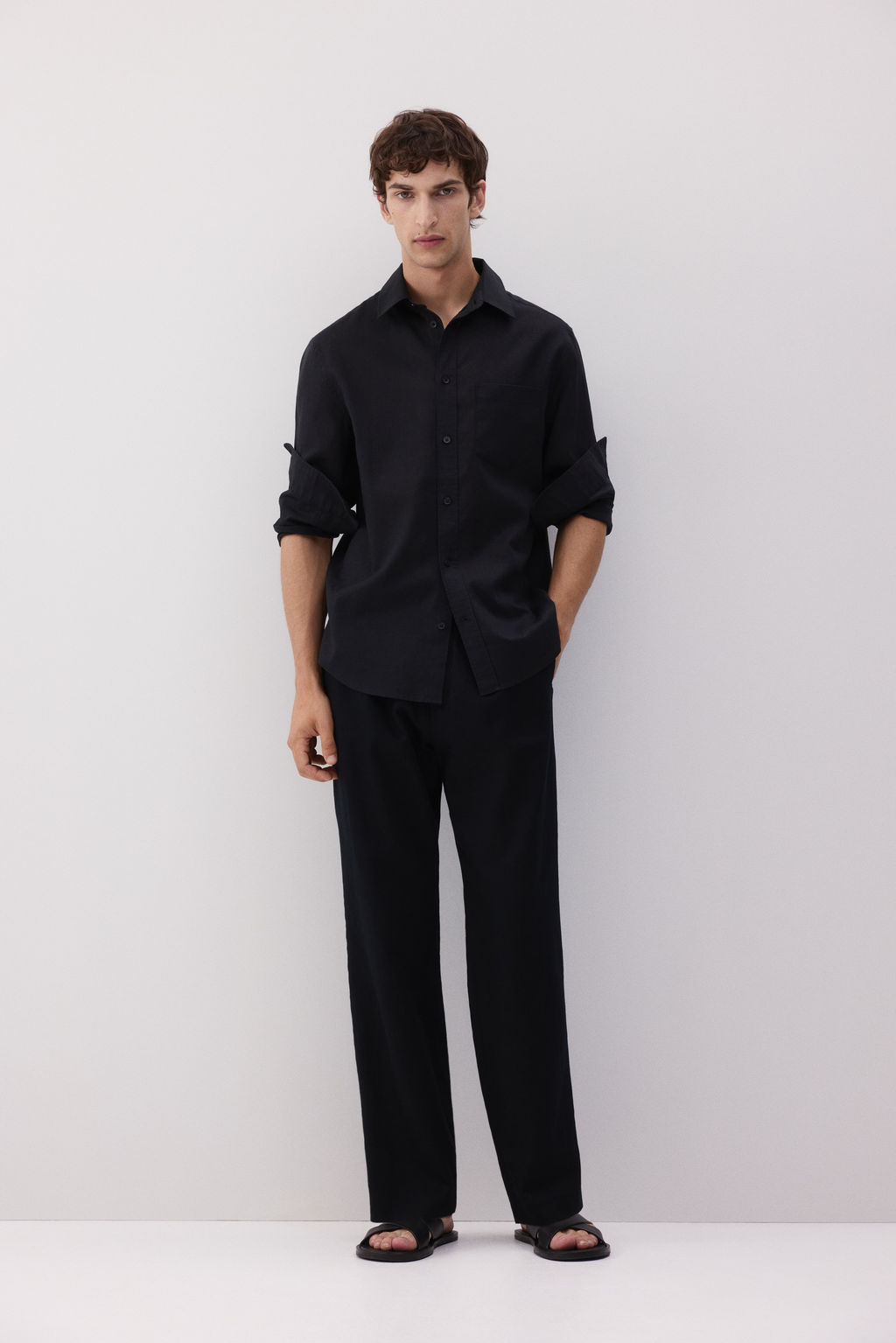 Camisa en mezcla de lino Regular Fit - H&m фото 7
