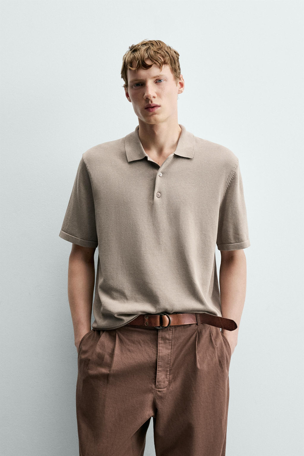 POLO PUNTO REGULAR FIT / Gris topo