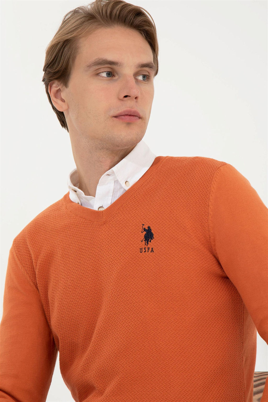 U. S. Polo Assn / Мужской базовый свитер с плиткой - U.s. polo assn фото 8
