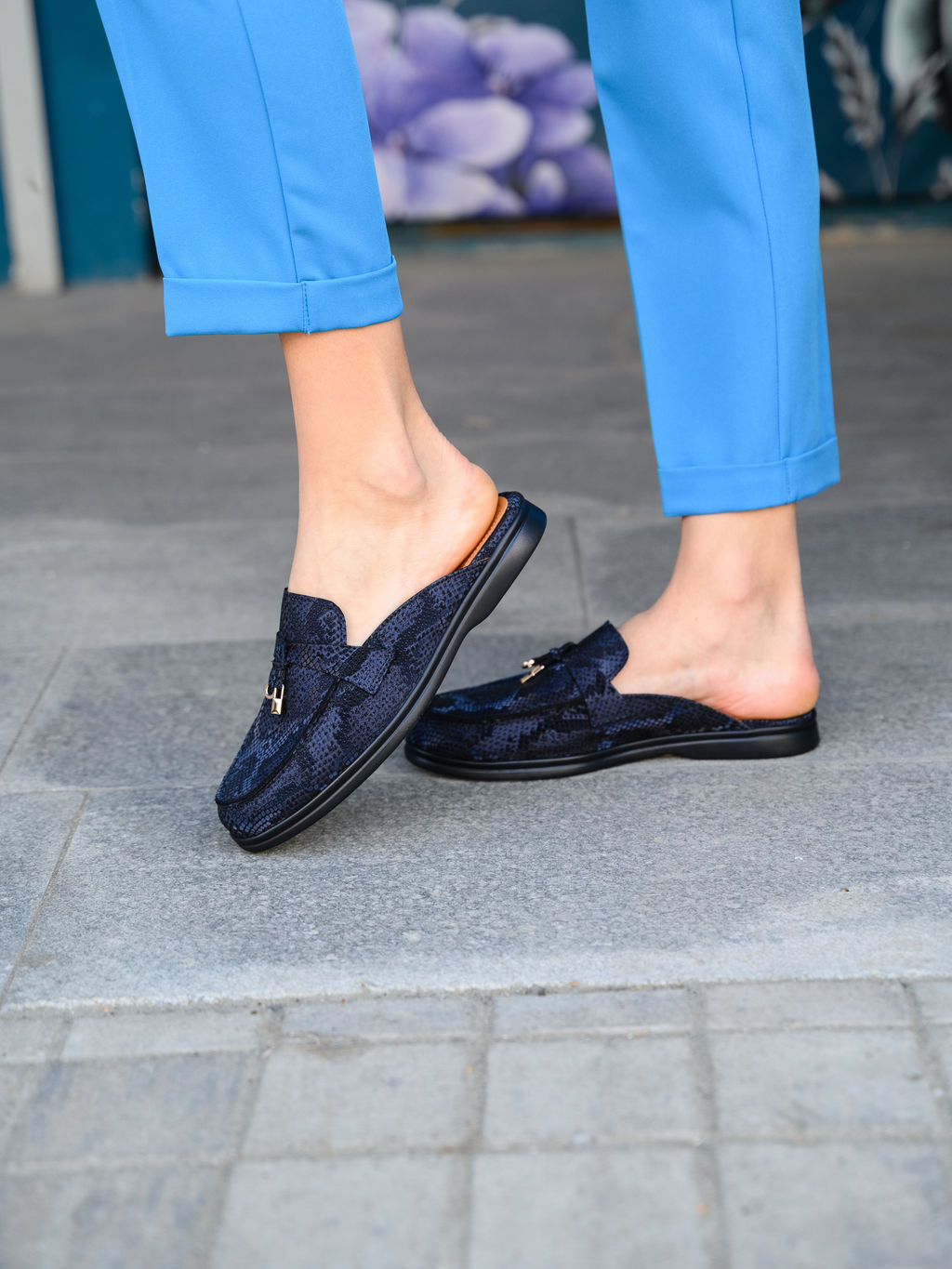 Мюли 1070.2614bl.Синяя мамба