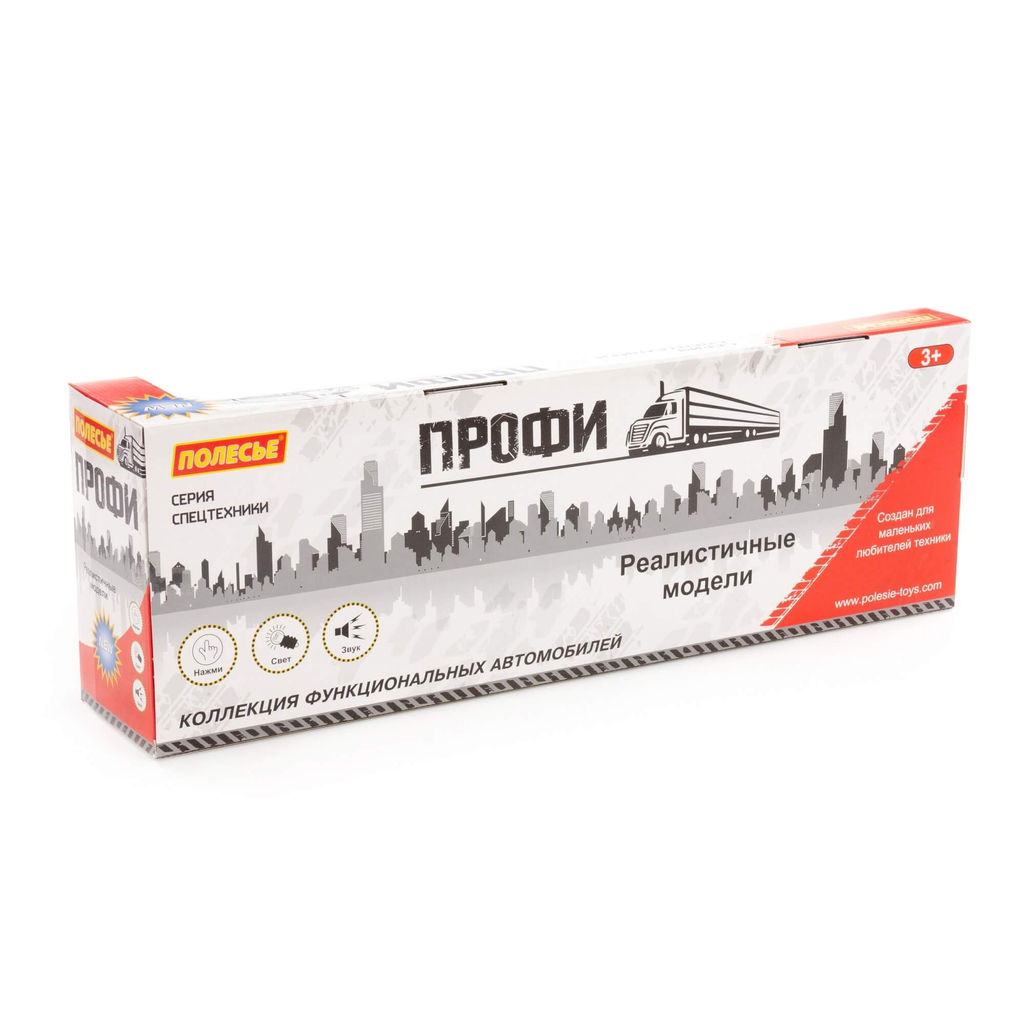 Профи, автомобиль-фургон с прицепом инерционный (со светом и звуком) (красно-белый) (в коробке) - Полесье фото 6