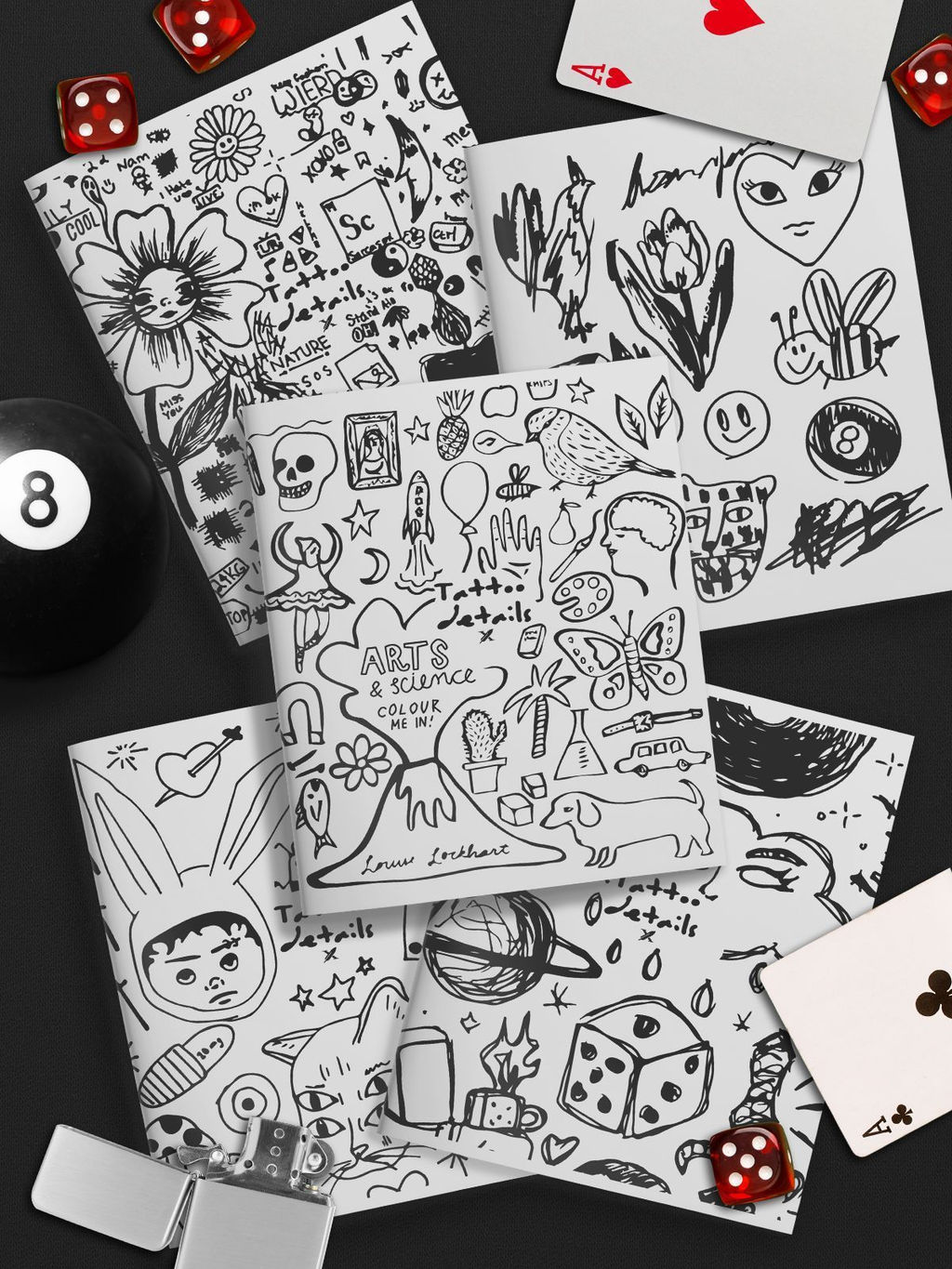 Тетрадь 48 л. А5 кл. скреп. офс. LOREX TATTOO мел. карт. двойная обложка запечатка форзаца, soft touch