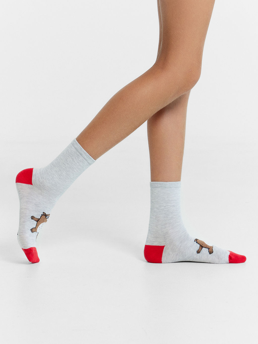 Цена за 5 пар! Носки детские серые с рисунком в виде забавного сурка - Mark formelle фото 2