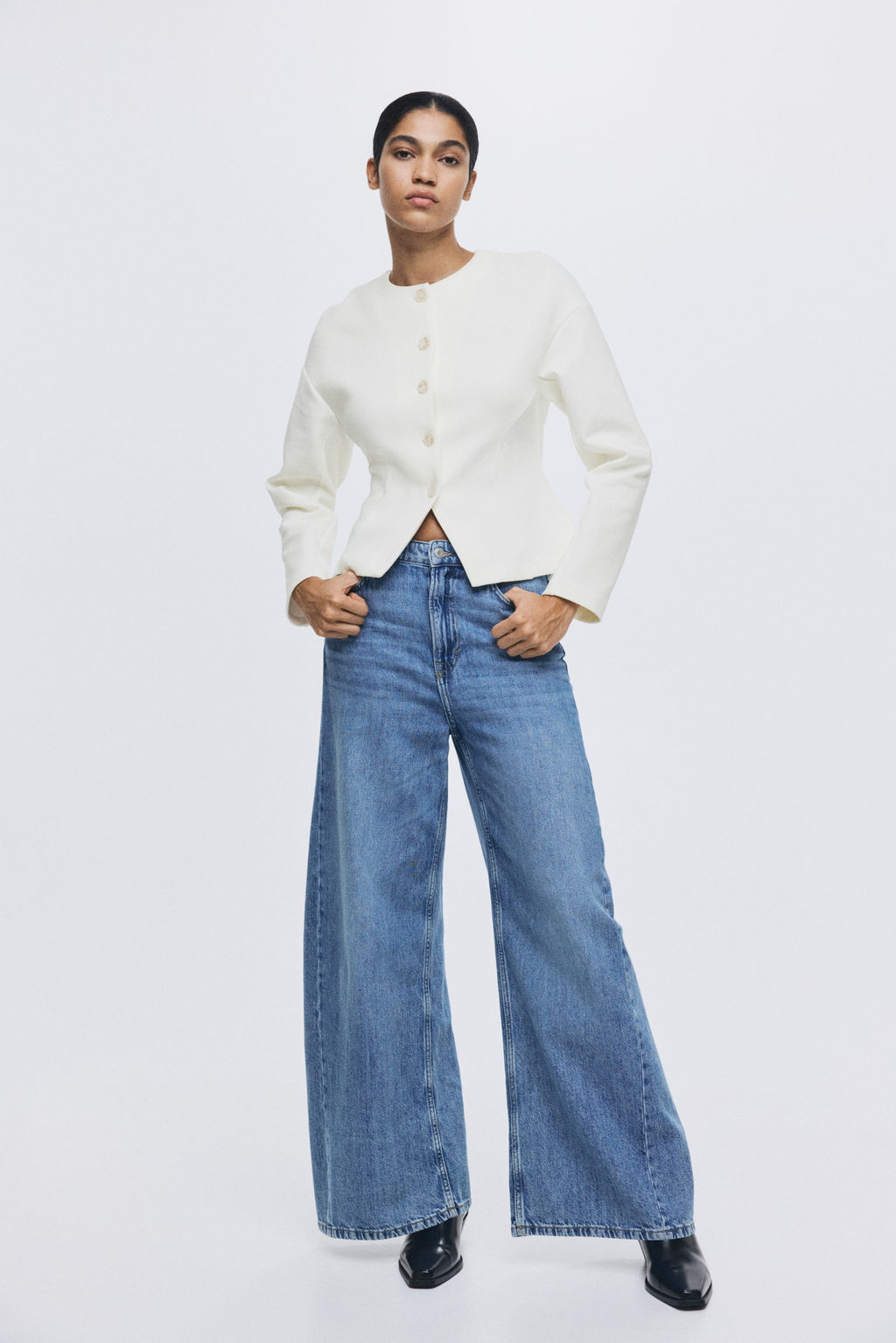 Blazer efecto neopreno sin cuello - H&m фото 4