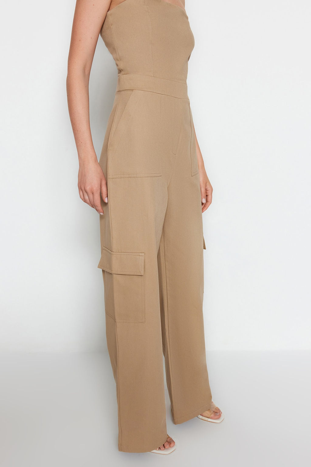 Camel Kargo Cepli Straplez Yaka Maxi Dokuma Tulum TWOSS23TU00192