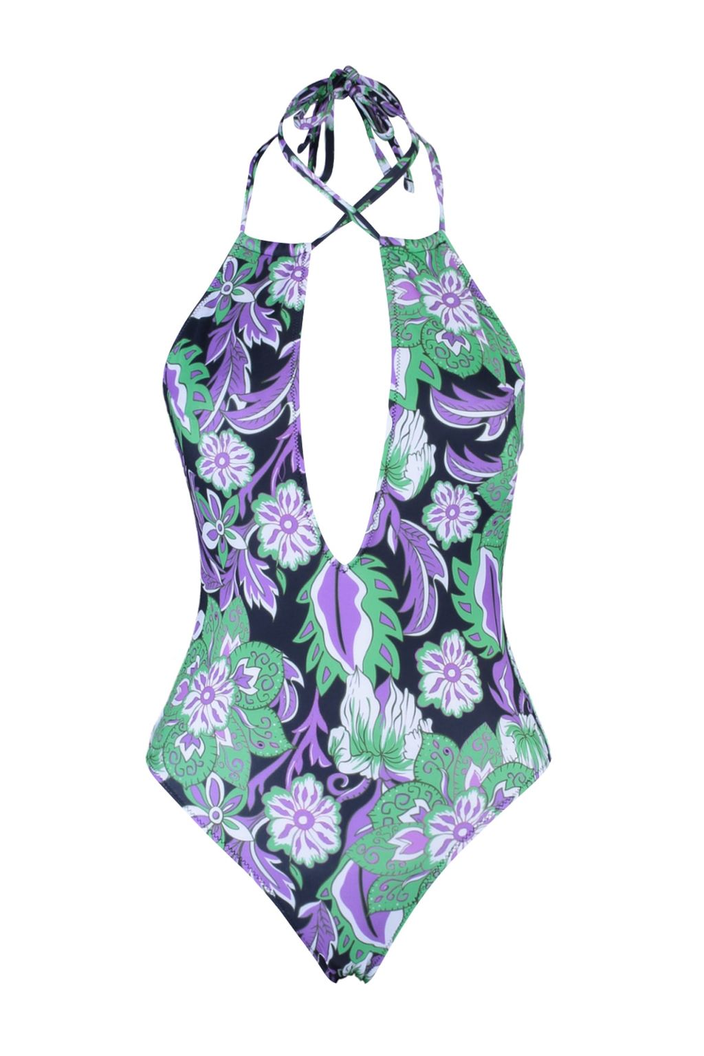 Cicek Desenli Derin Dekolteli S?rt Dekolteli Normal Paca Mayo TBESS23MA00100