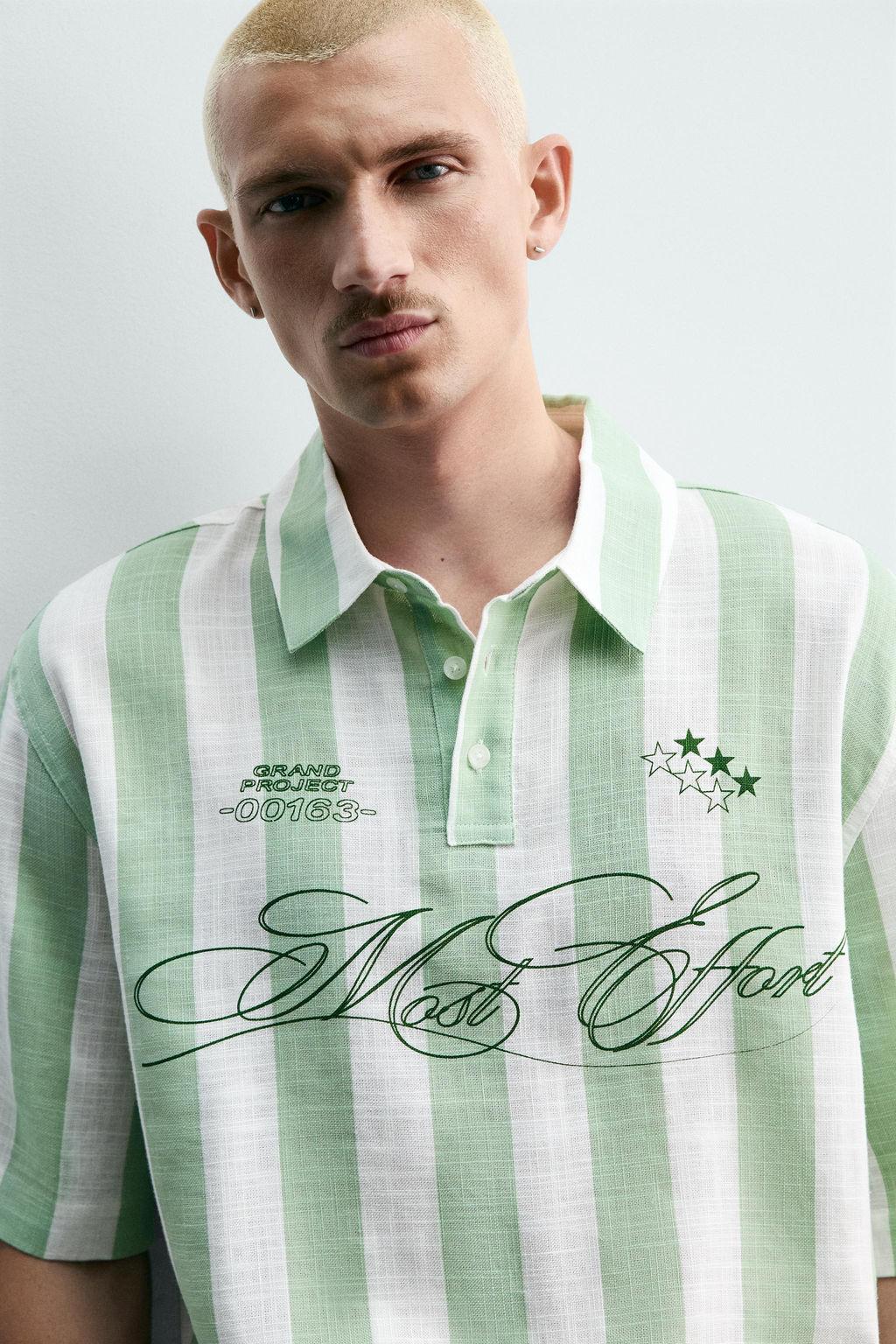 CAMISA POLO BOXY FIT GR?FICOS ESTAMPADOS / Verde - Zara фото 6