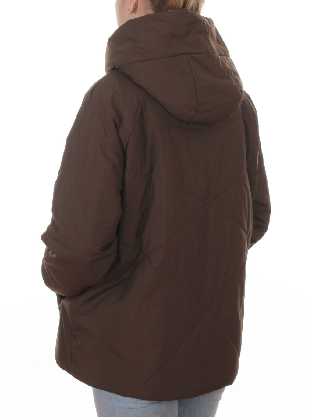 8008 BROWN Куртка демисезонная женская (100 гр. холлофайбер) - Фабричный китай фото 6