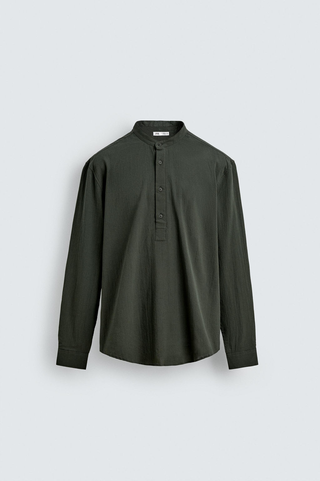CAMISA EFECTO ARRUGADO / Khaki oscuro - Zara фото 6