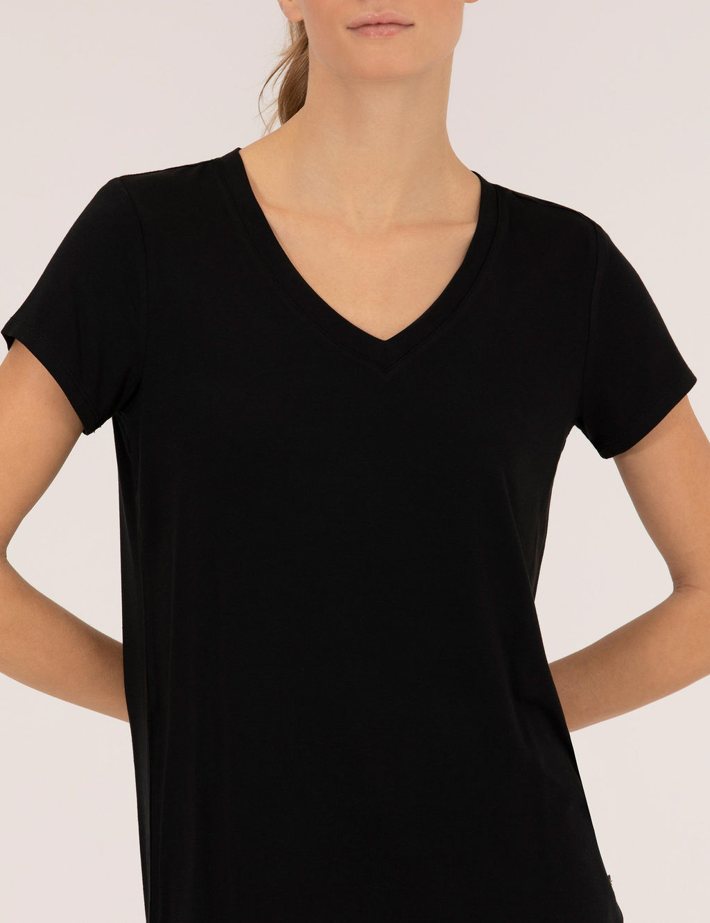 Siyah Comfort Fit V Yaka Basic Ti__rt - Pierre cardin фото 4
