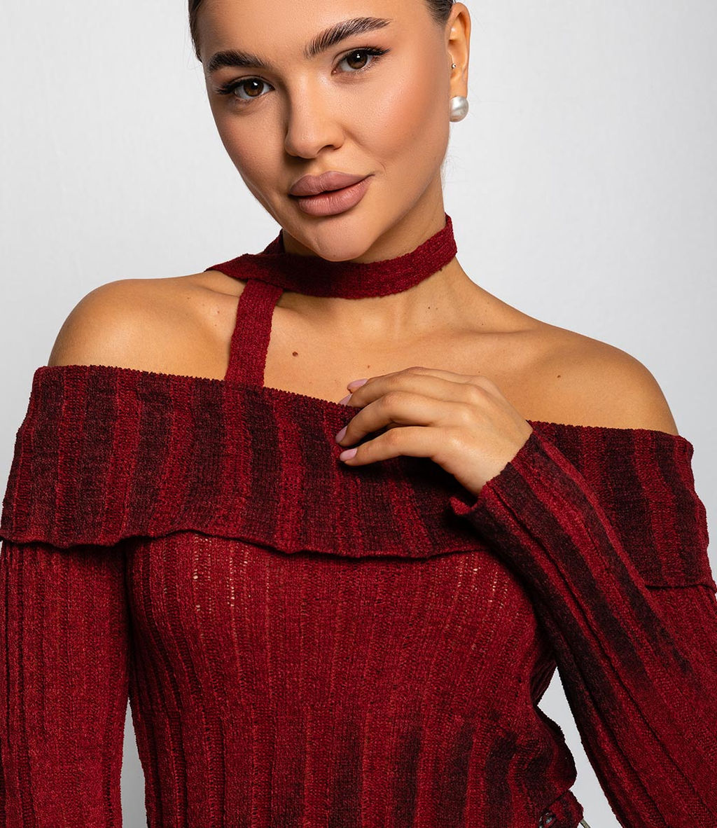 Джемпер #КТ1139, бордовый - Dommod фото 5