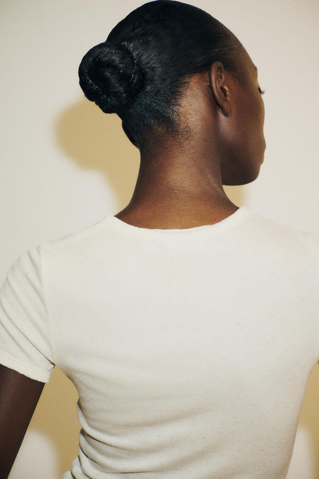 RIBBED T-SHIRT WITH TEXT - Zara фото 3