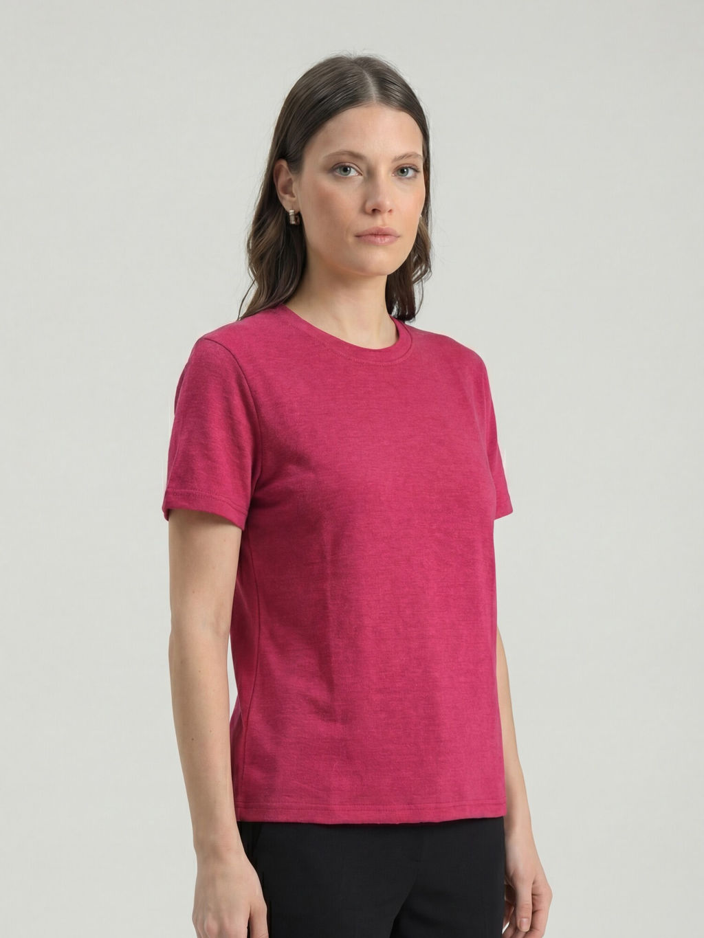 Футболка из льна 2882 бордо
