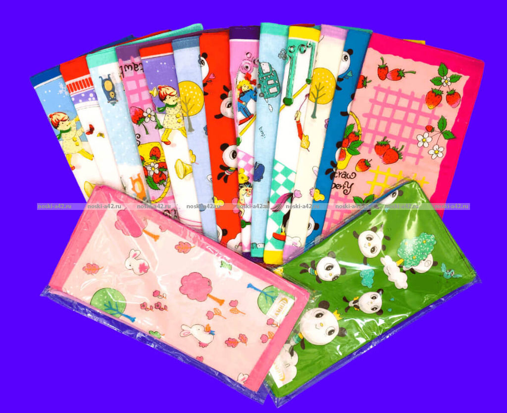 Цена за 10 пар. Носовые платки детские плотный поплин