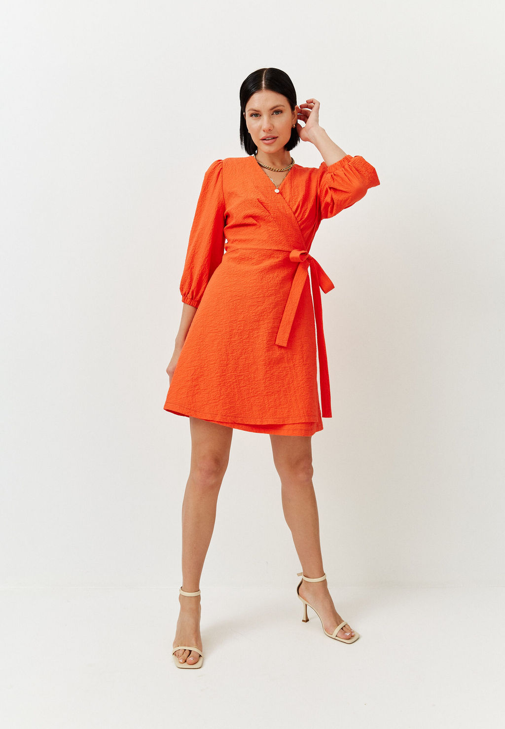 Платье на запах из жатого хлопка - TO BE ONE фото 7