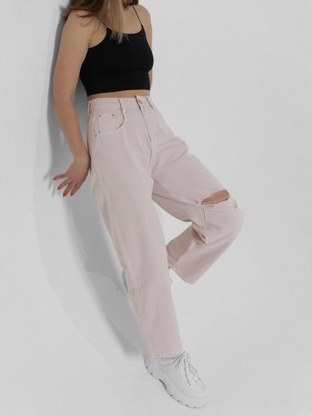Джинсы Фрейд (светло-розовый) - Nadi bordo фото 4