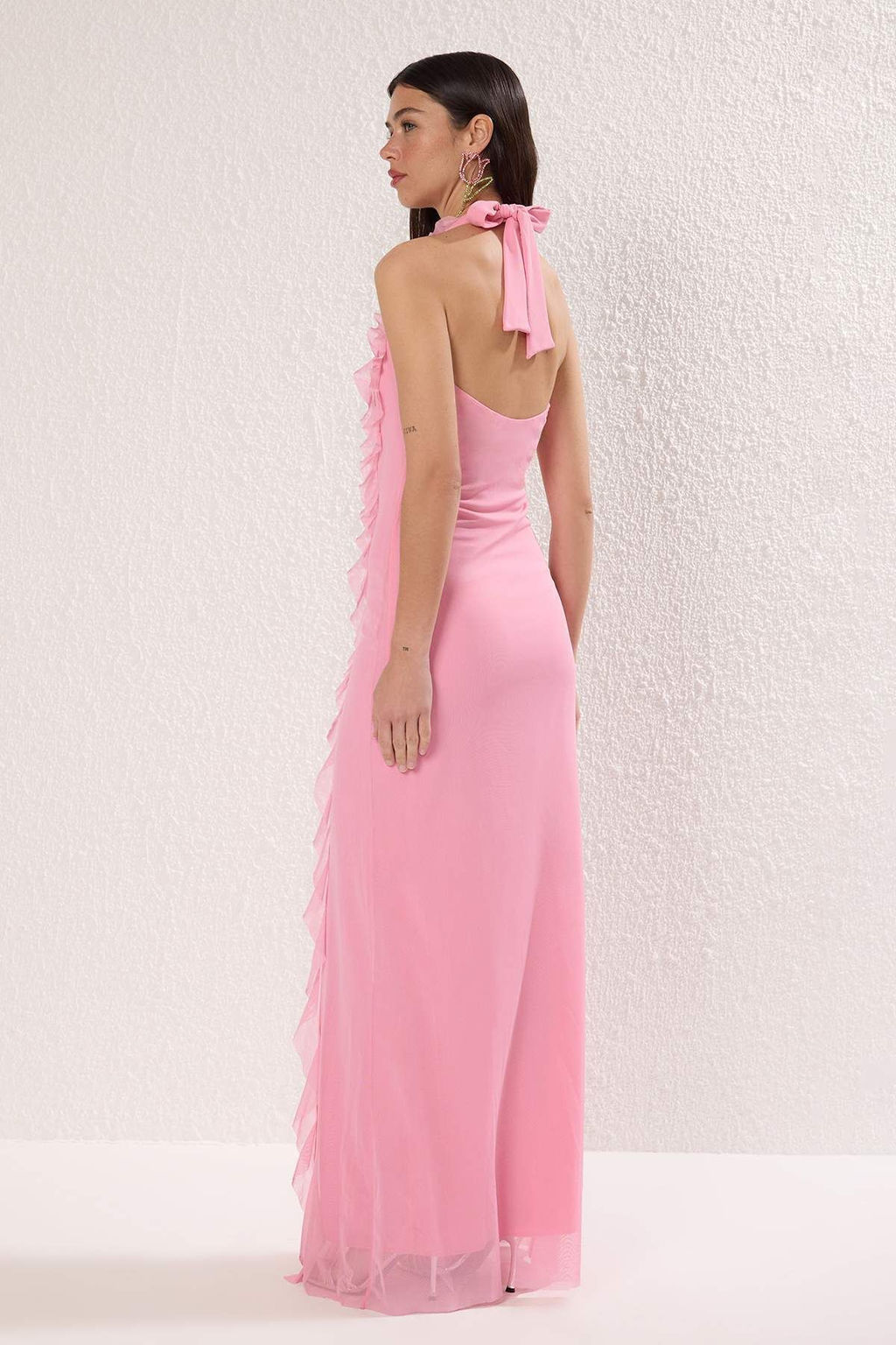 TRENDYOLMILLA Limited Edition Ac?k Sar? F?rf?rl? Astarl? Tul Abiye Elbise TPRSS25AE00063  фото 4