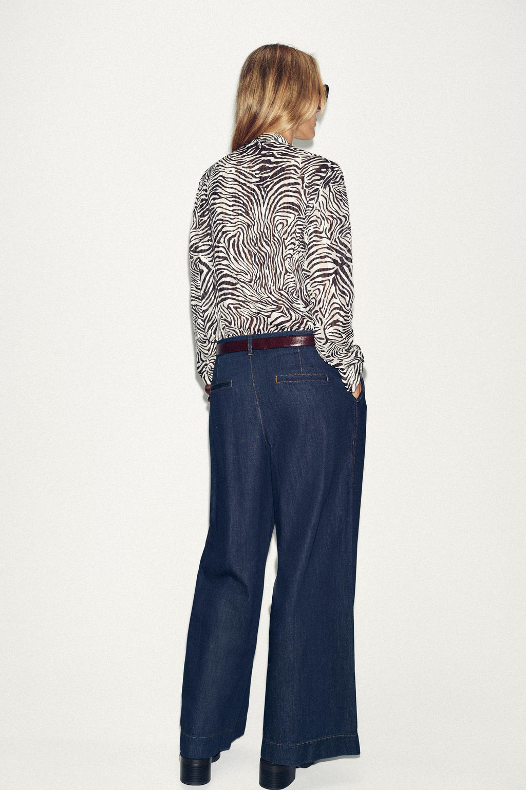 ANIMAL PRINT BLOUSE WITH BOW - Zara фото 4