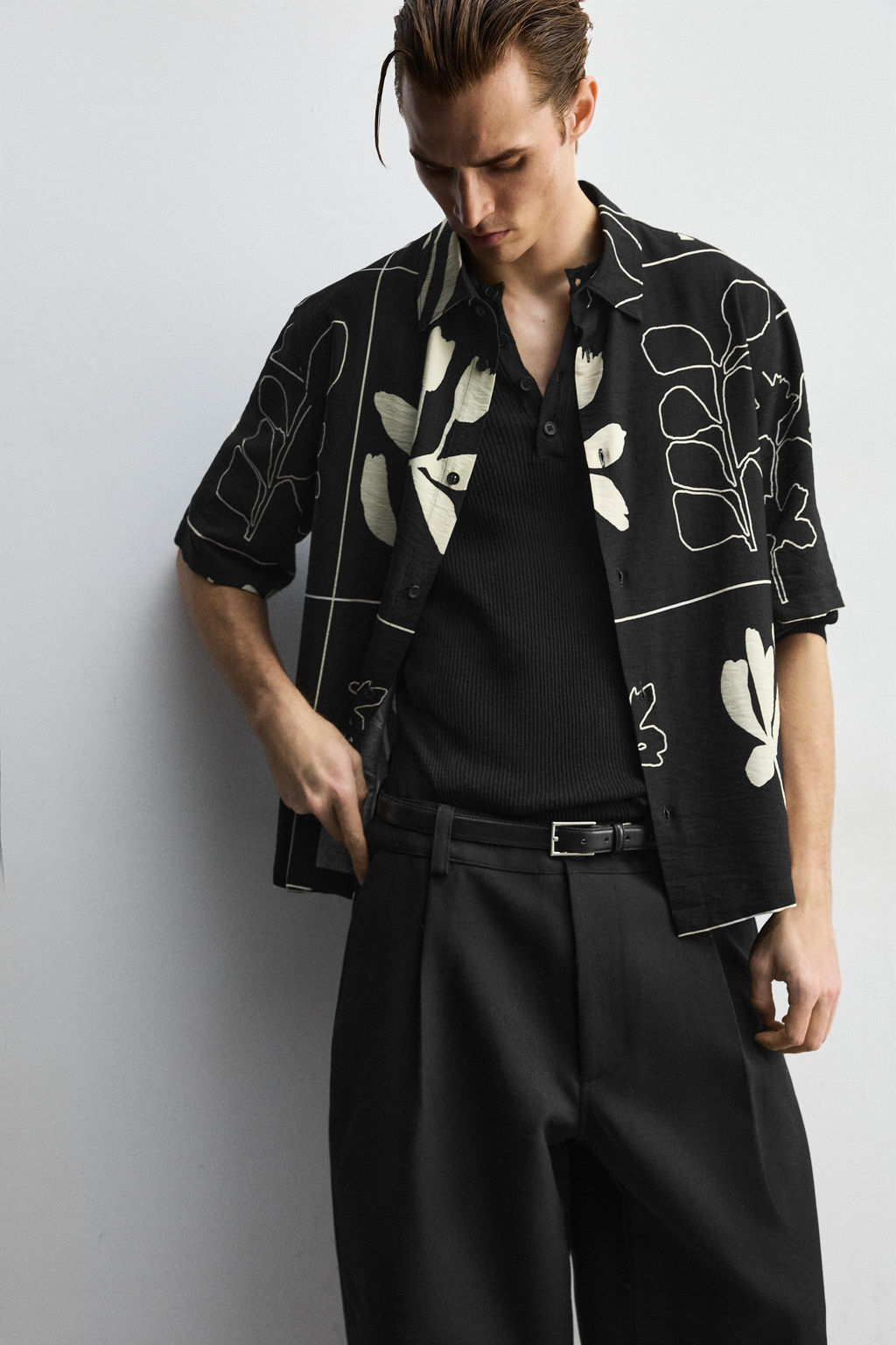 ABSTRACT PRINT FLOWING SHIRT - Zara фото 5