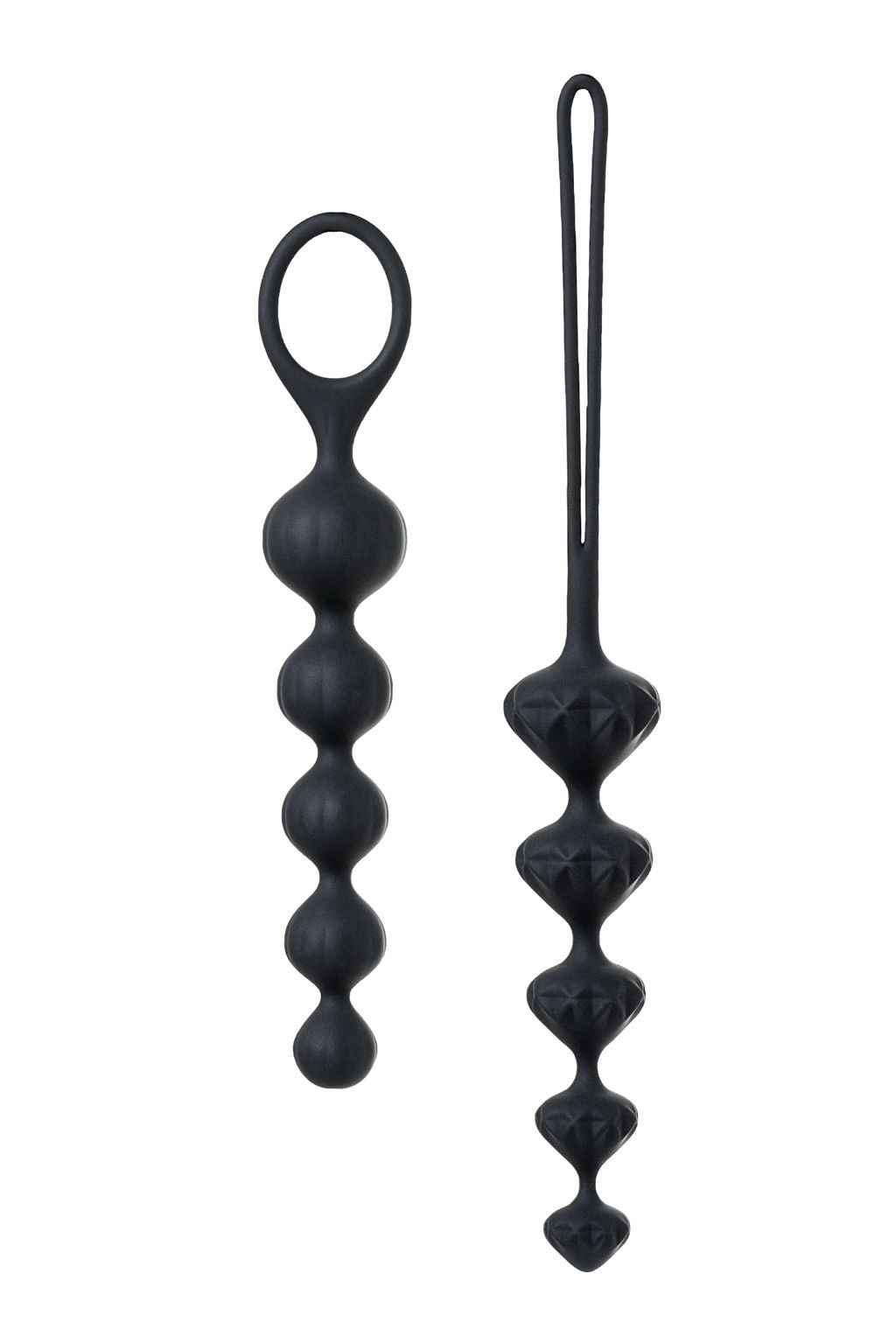 Набор анальных цепочек Satisfyer Love Beads black, силикон, черный, 27 см.