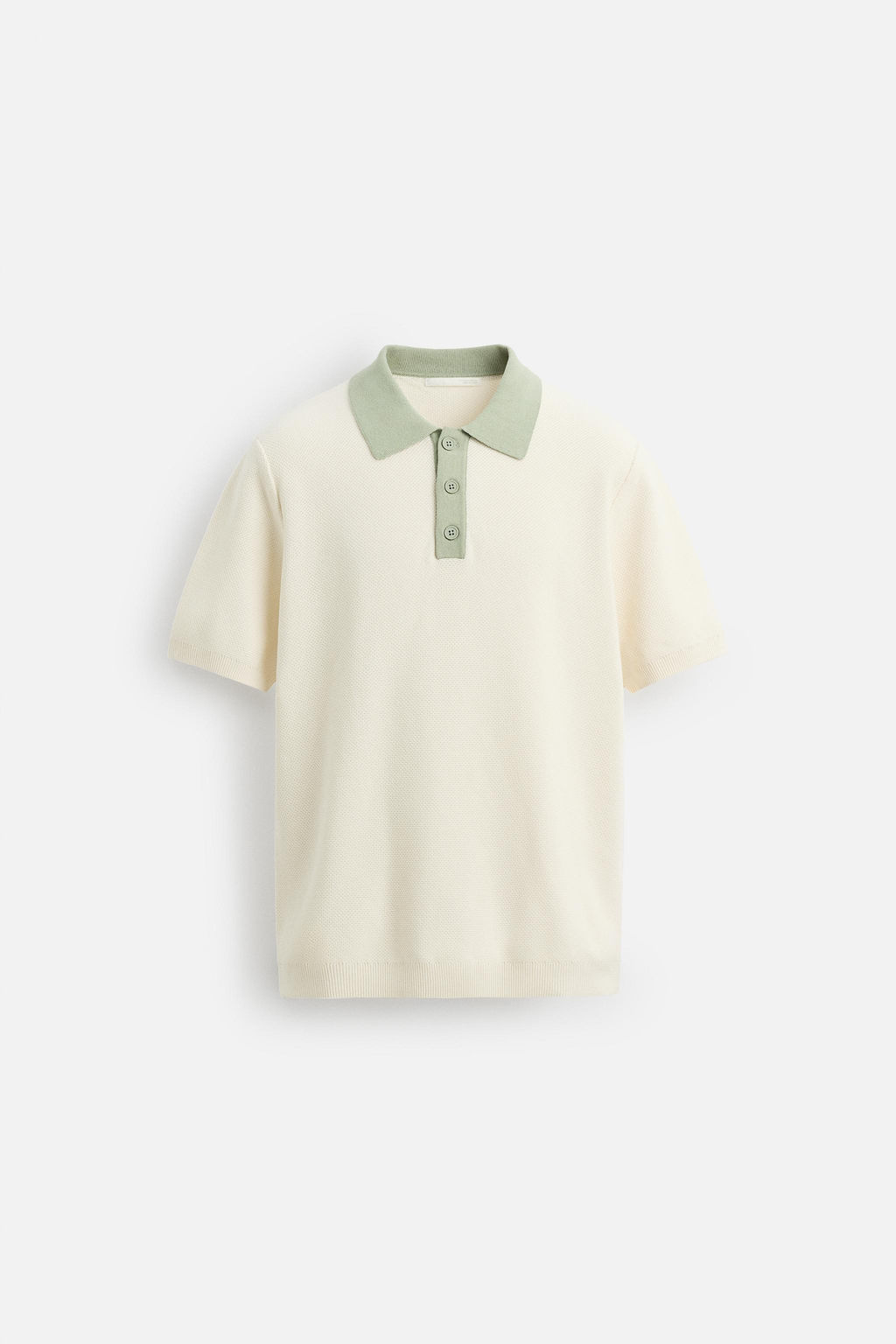 CONTRAST KNIT POLO SHIRT - Zara фото 6