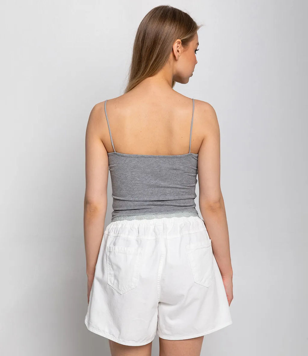 Топ #КТ286 (1), серый меланж - Dommod фото 3