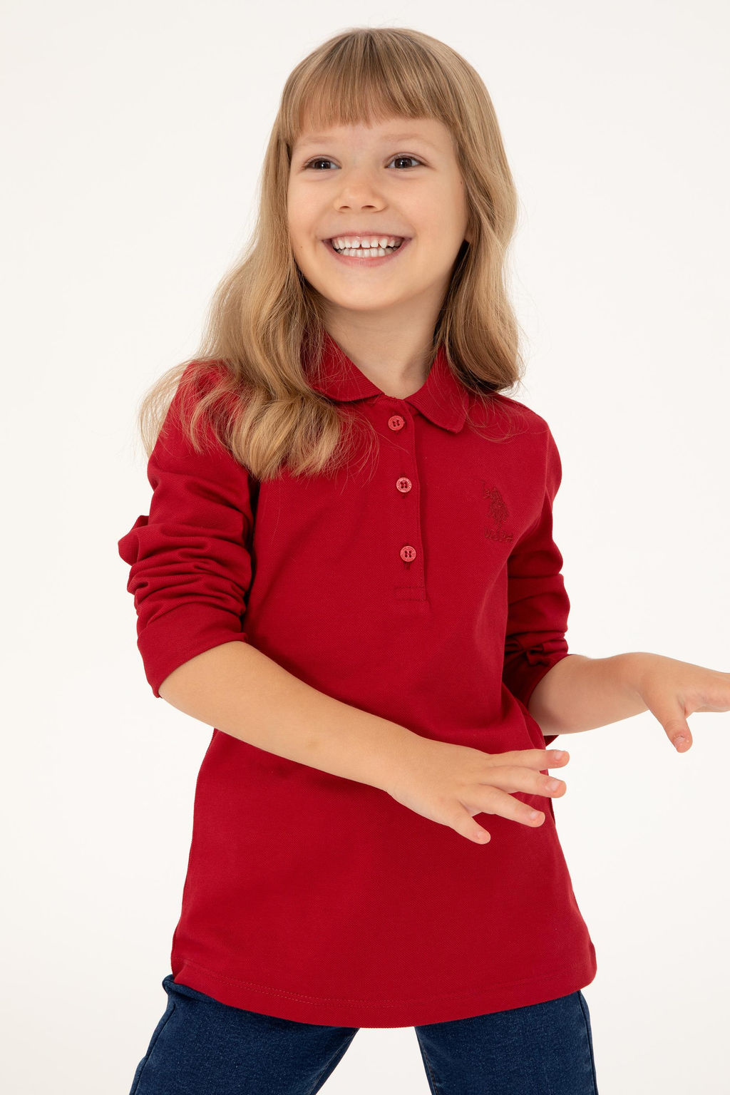 K_z _ocuk K_rm_z_ Polo Yaka Basic Sweatshirt Sepette S_rpriz _ndirim - U.s. polo assn фото 3