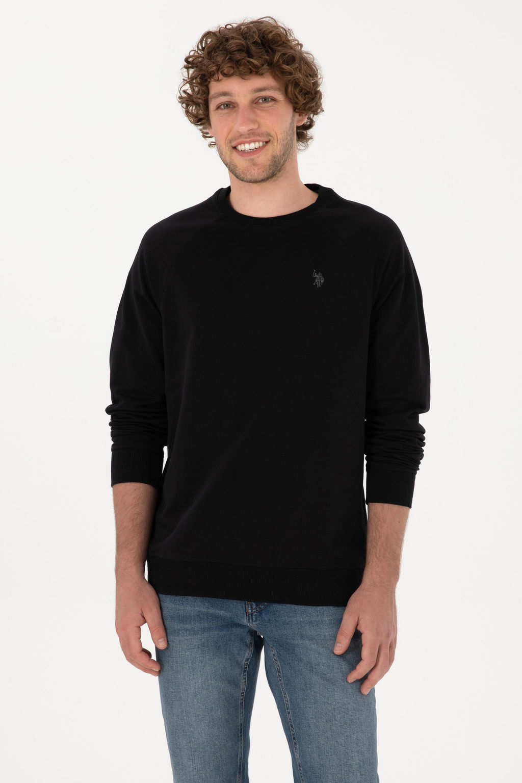 Erkek Siyah Basic Sweatshirt Sepette S_rpriz _ndirim