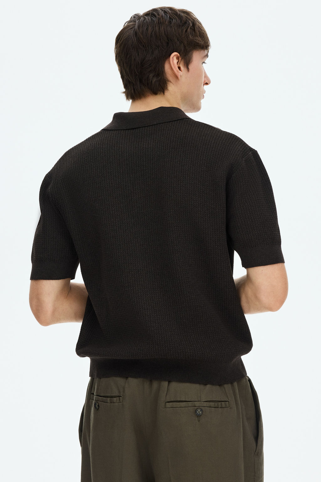 Polo en punto trenzado Regular Fit - H&m фото 7