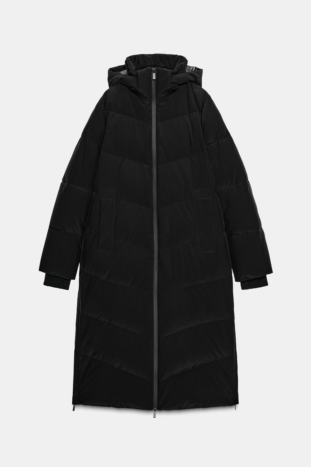 LONG WATER-REPELLENT AND WINDPROOF HOODED DOWN PUFFER JACKET - Zara фото 4