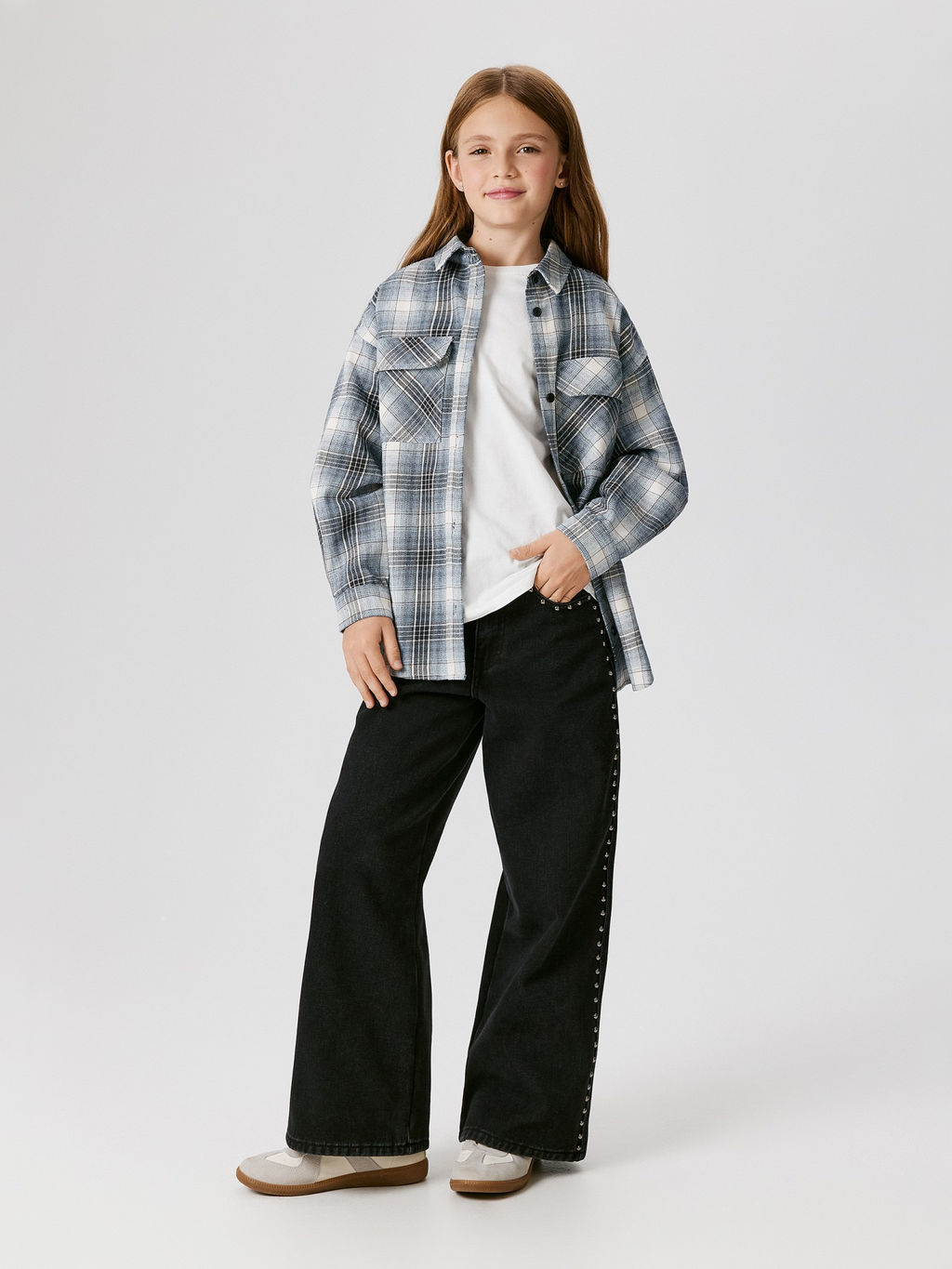 ACOOLA / Куртка детская для девочек Korumba1 серая клетка фото 2