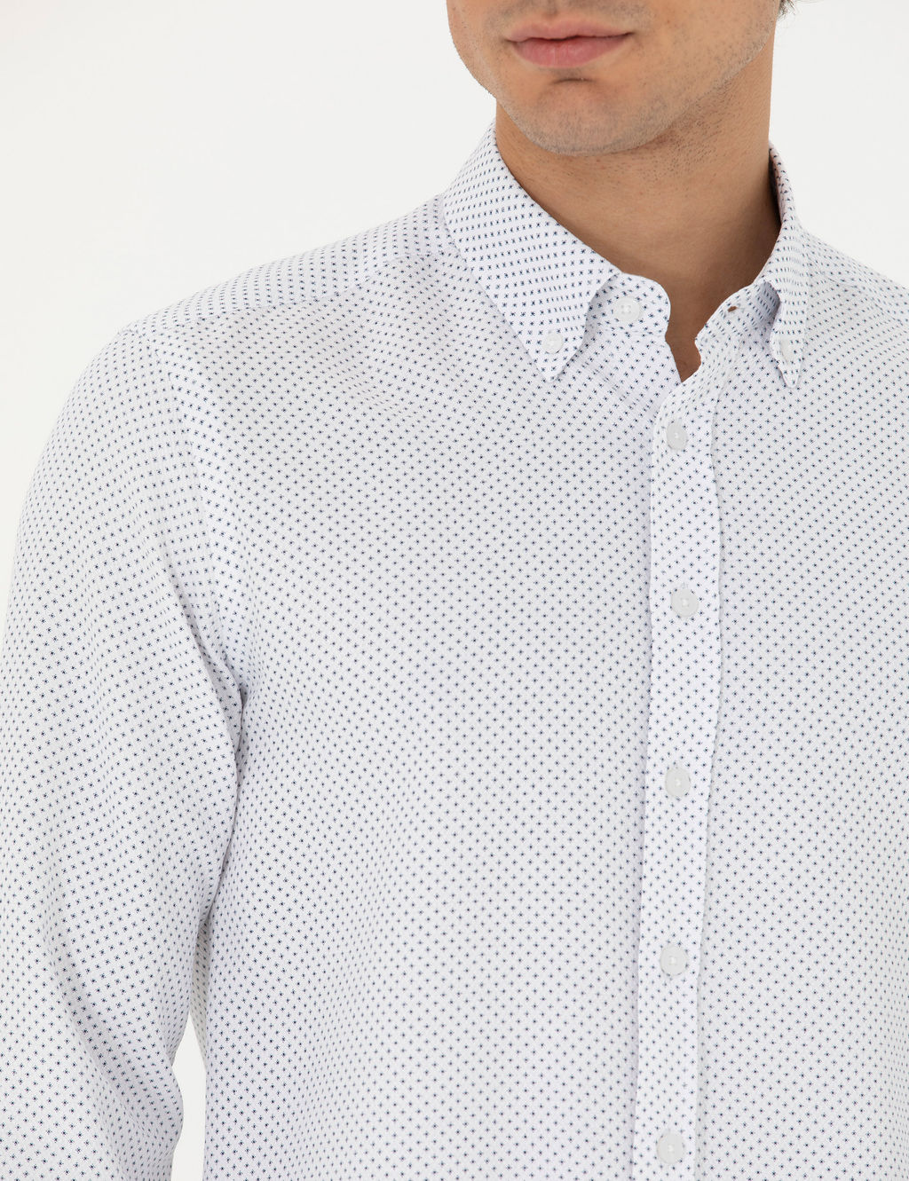 Lacivert Slim Fit Uzun Kollu G_mlek