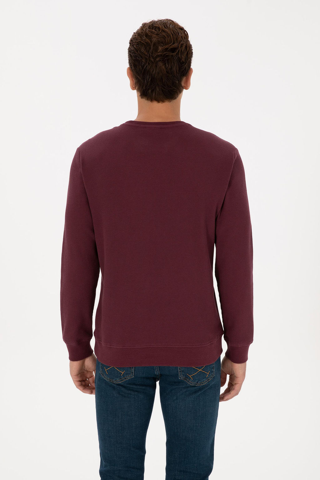 Erkek Regular Fit Bisiklet Yaka Bordo Sweatshirt - U.s. polo assn фото 5