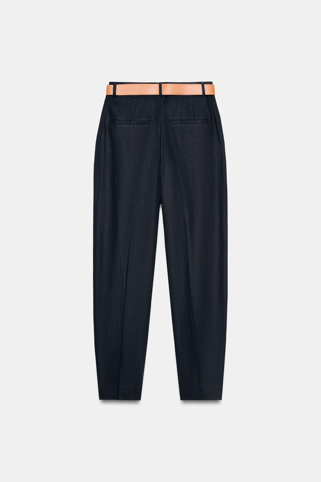 PANTAL?N CON LINO PINZAS CINTUR?N / Marino - Zara фото 2