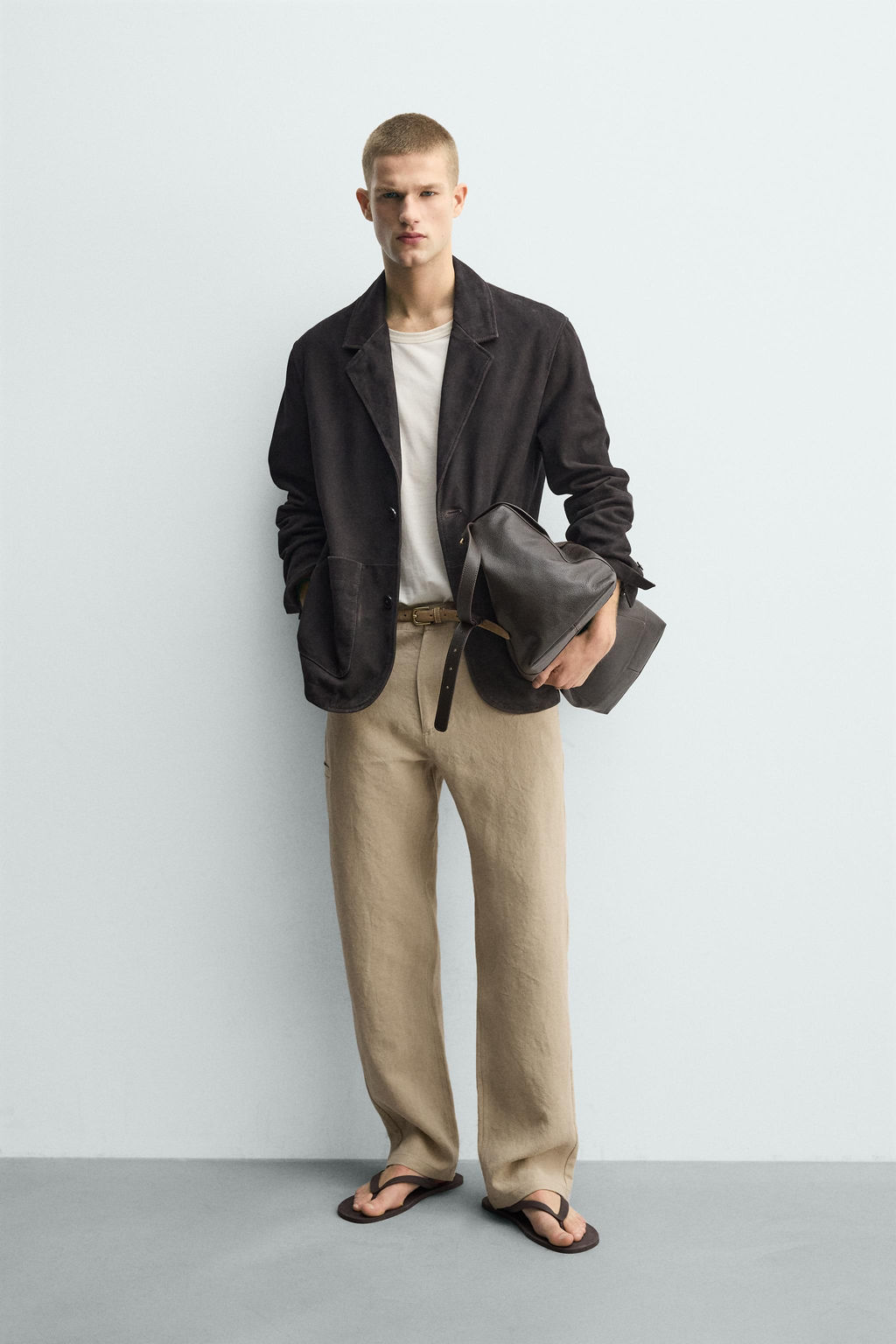 BLAZER PIEL ANTE EFECTO LAVADO / Marr?n oscuro