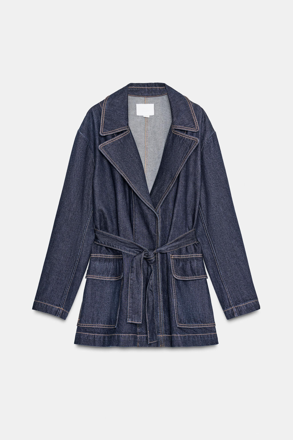 TRF DENIM SHORT TRENCH COAT