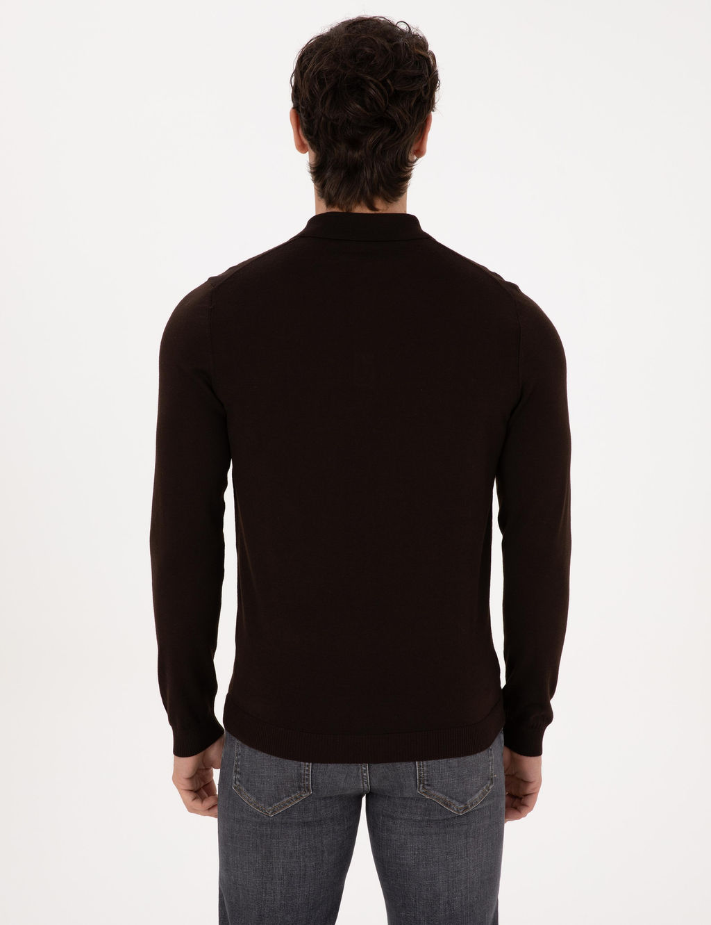 Kahverengi Regular Fit Basic Kazak - Cacharel фото 5