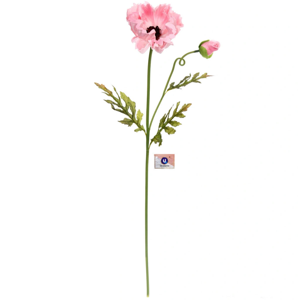 Цветок искусственный "Natur" 60см Мак розовый