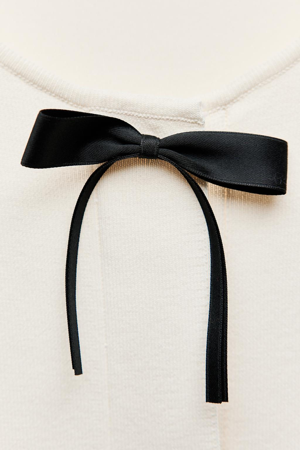 SHORT KNIT DRESS WITH BOWS - Zara фото 5