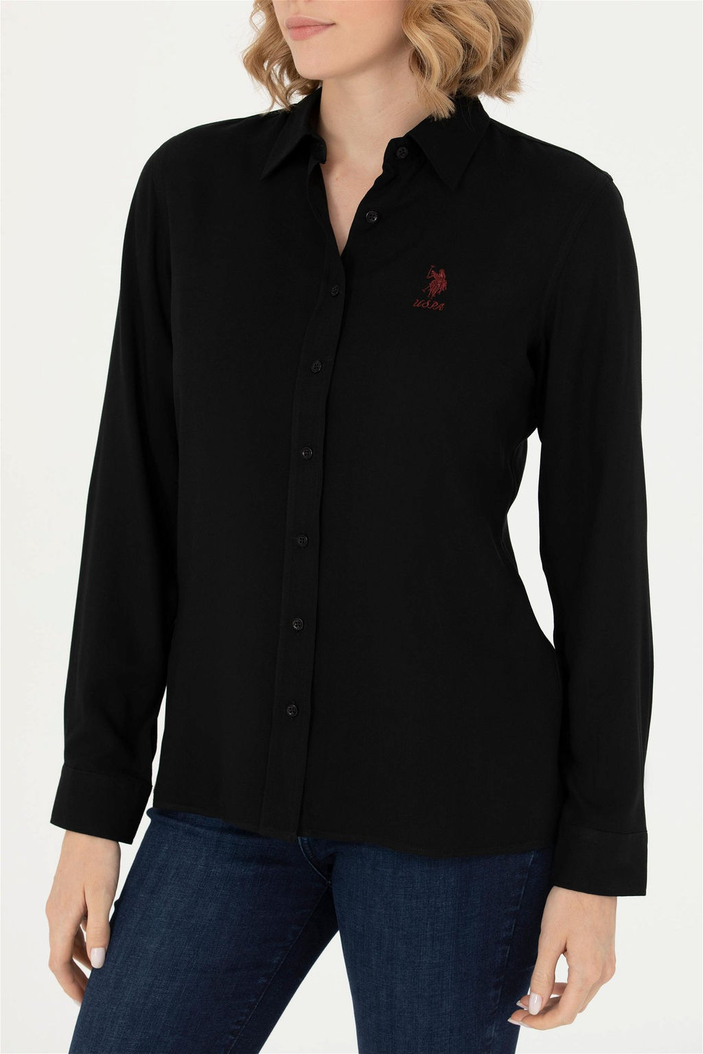 U. S. Polo Assn Женская черная рубашка с длинным рукавом - U.s. polo assn фото 13
