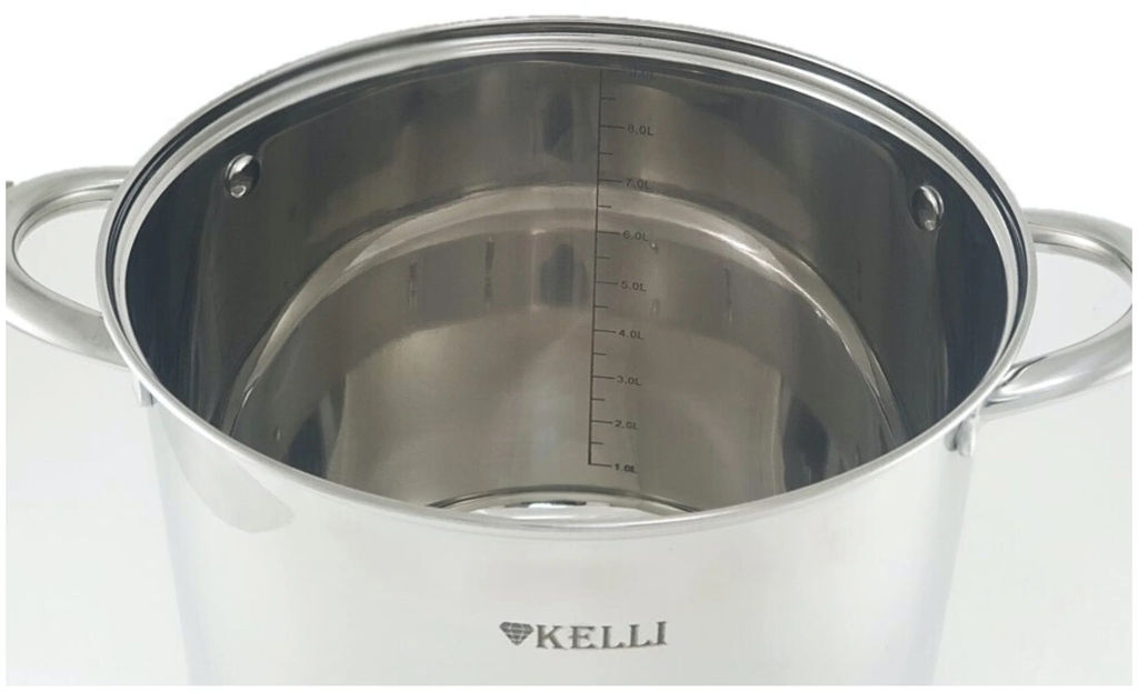 Набор посуды нерж. "Kelli" 3 пр со стекл. крышками, арт. KL-4252