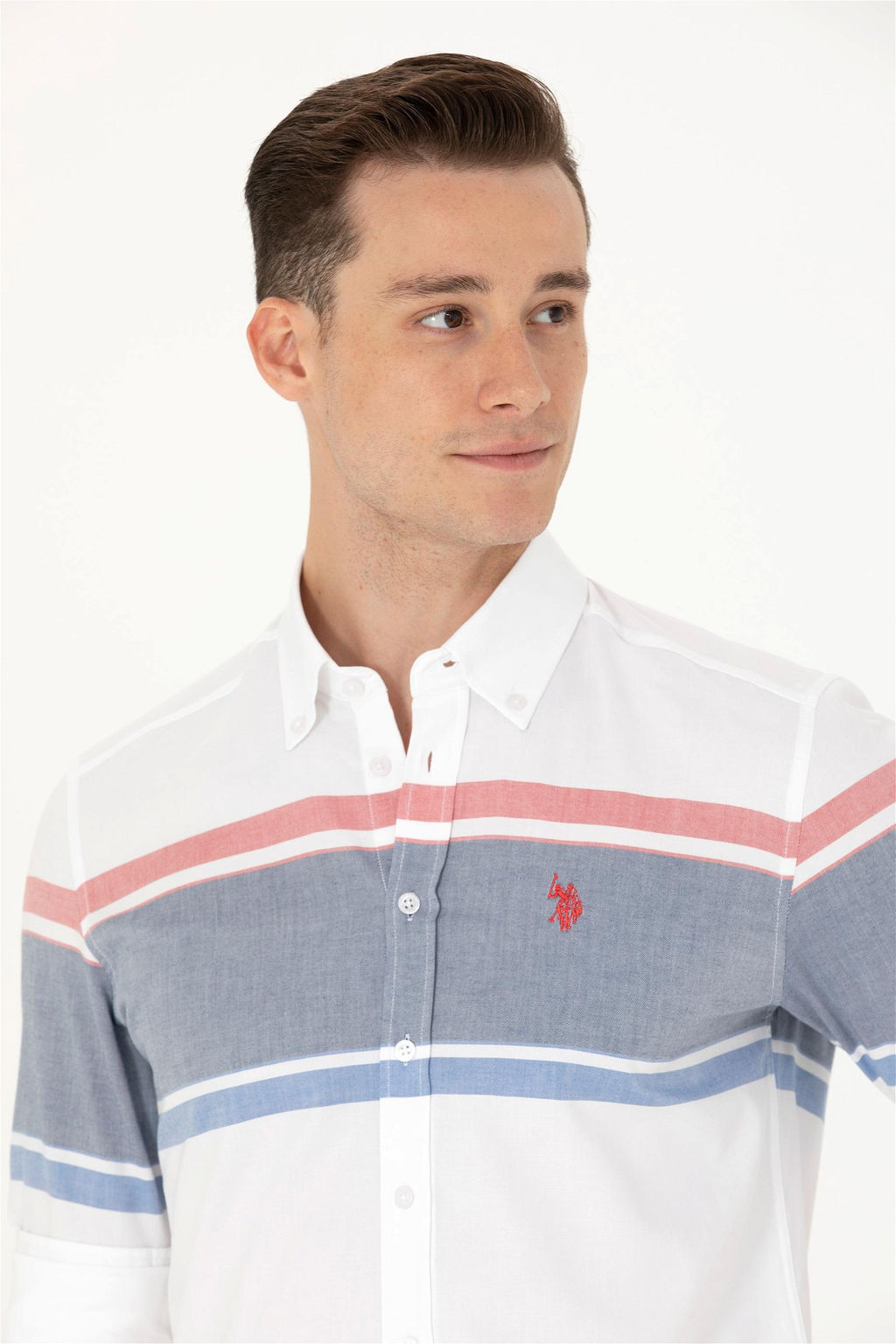 Мужская белая рубашка с длинным рукавом Неожиданная скидка в корзине - U.s. polo assn фото 2